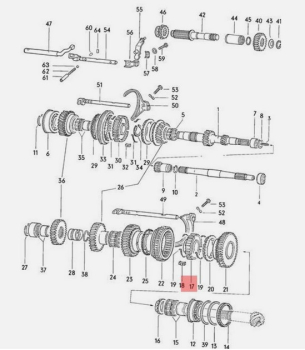 Preview: Synchronkörper 113311243C für 1. und 2. Gang VW Käfer und Transporter T2 – Ansicht Schiebemuffenträger